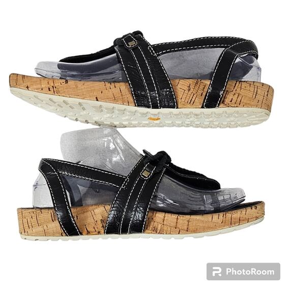 Timberland Estla #11675 Black Leather and Cork Thong Sandals Women's 7.5…2 - Picture 3 of 9